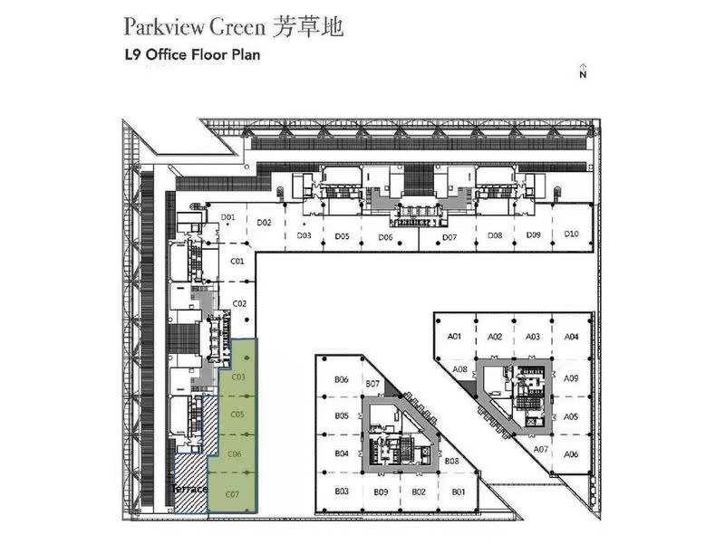 国贸/CBD 侨福芳草地 985㎡ 朝东西南 遗留装修